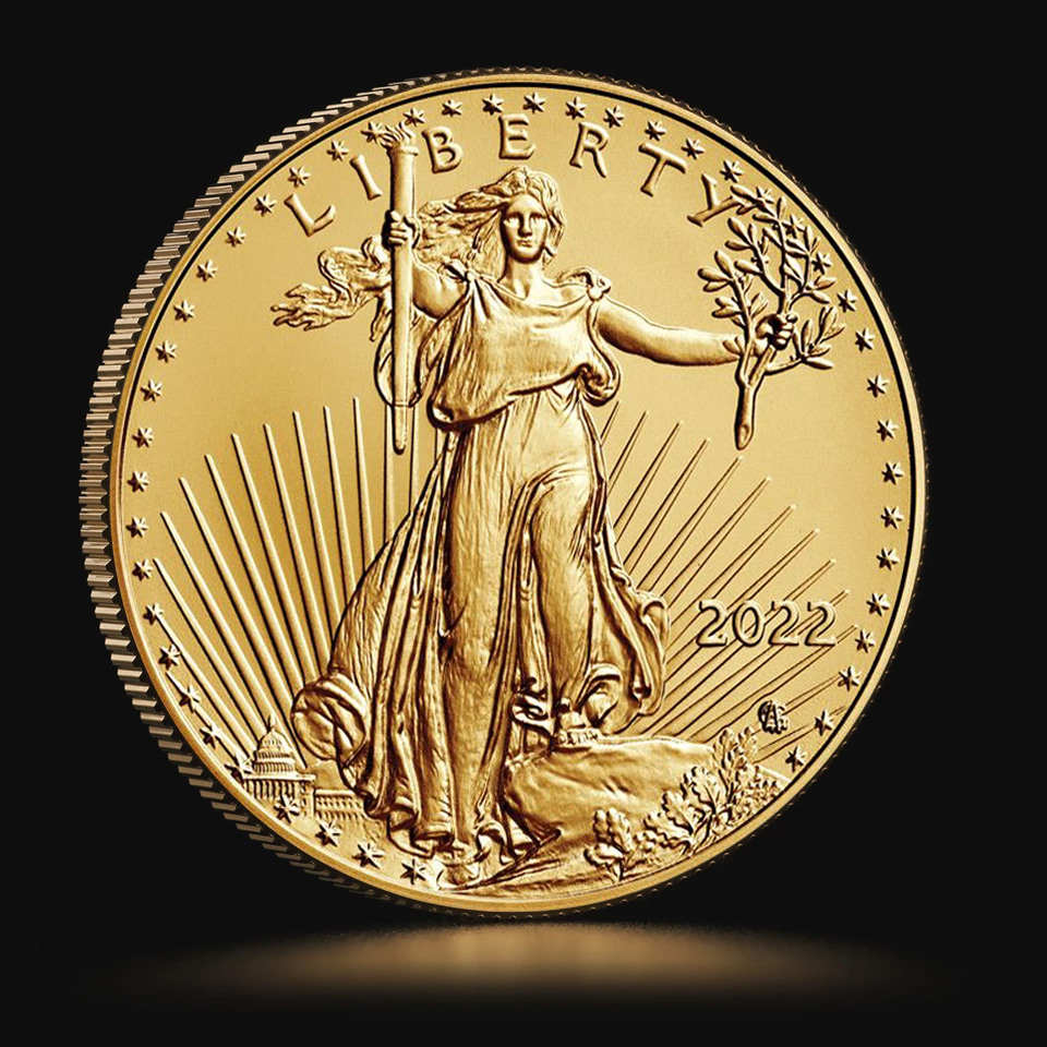1 oz gold eagle markings on dress